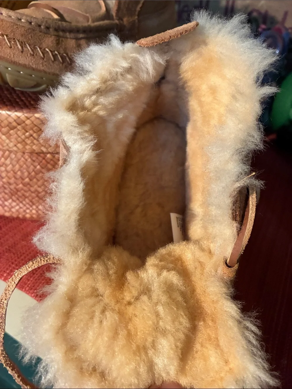L.L.Bean Wicked Good Lodge Chukka Slippers shearling trim & Suede Uppet